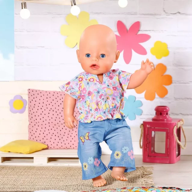 Одяг для ляльки Baby Born Квітковий джинс 43 см (832677) - 6