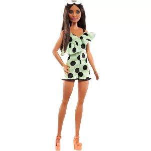 Лялька Barbie Модниця в комбінезоні кольору лайм в горошок (HJR99)  лялька Барбі