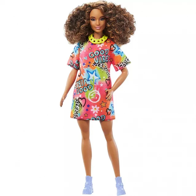 Кукла Barbie Модница в ярком платье-футболке (HJT00) - 1