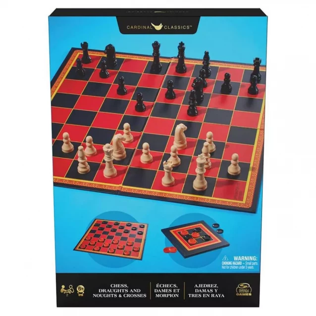 Набор из трех настольных игр Spin Master Шахматы шашки крестики-нолики - 7
