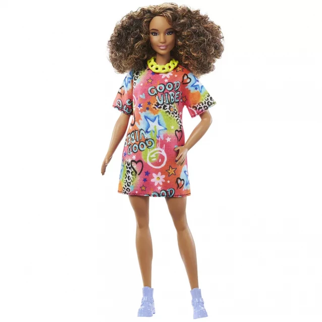 Лялька Barbie Модниця в яскравій сукні-футболці (HPF77) - 5