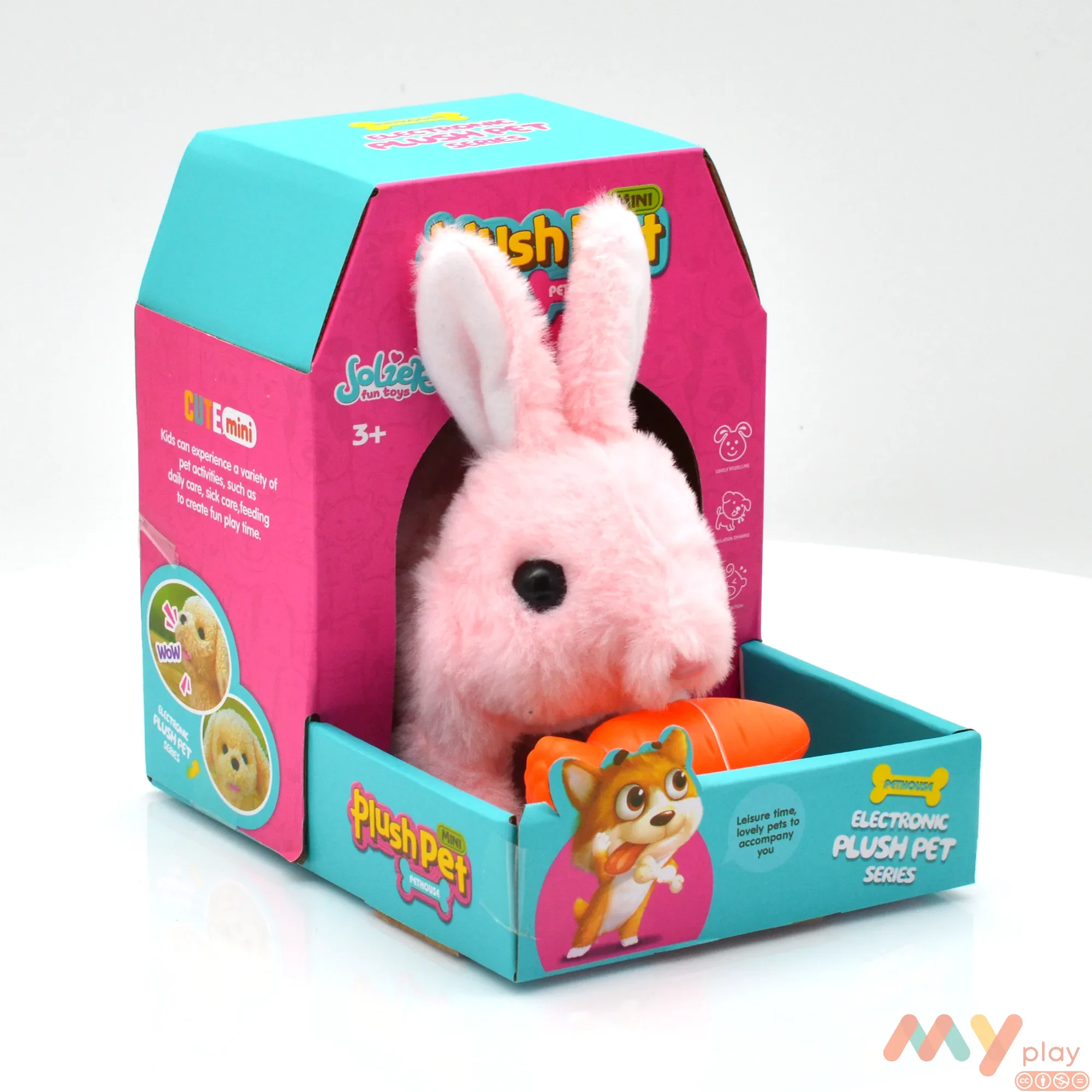 М'яка іграшка Країна іграшок Кролик із морквою зі звуковими ефектами в асортименті (MC-1009) - ФОТО в 360° - 1
