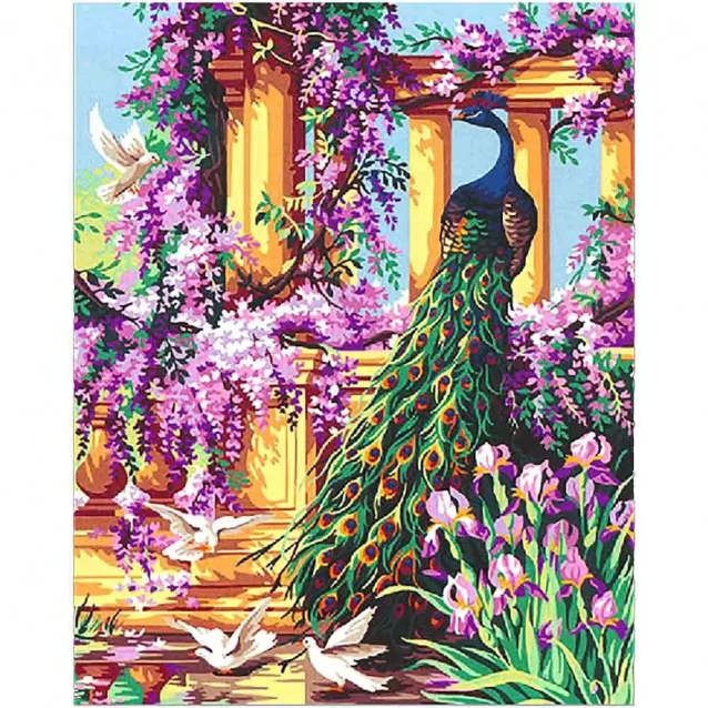 Алмазная картина «Павлин в саду» - 1