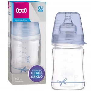 LOVI Пляшечка скляна Diamond Glass 150 мл Baby Shower boy для малюків