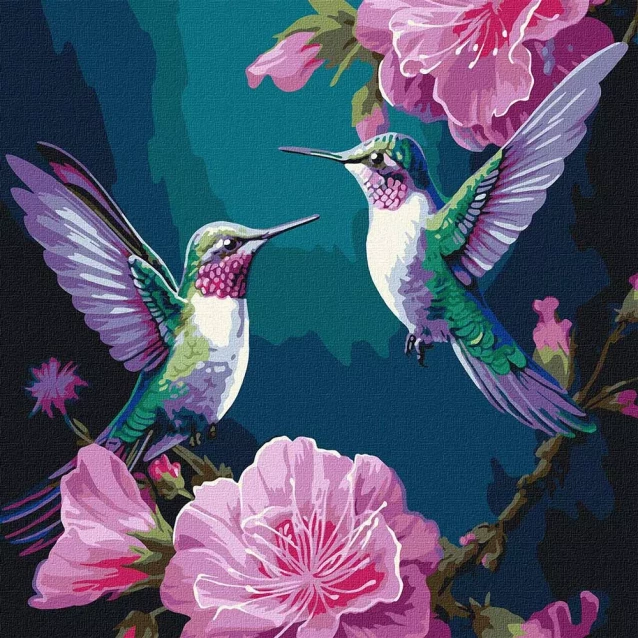 Набор для росписи Ideyka Сказочные птицы с красками металлик 40х40 см (KHO6582) - 1