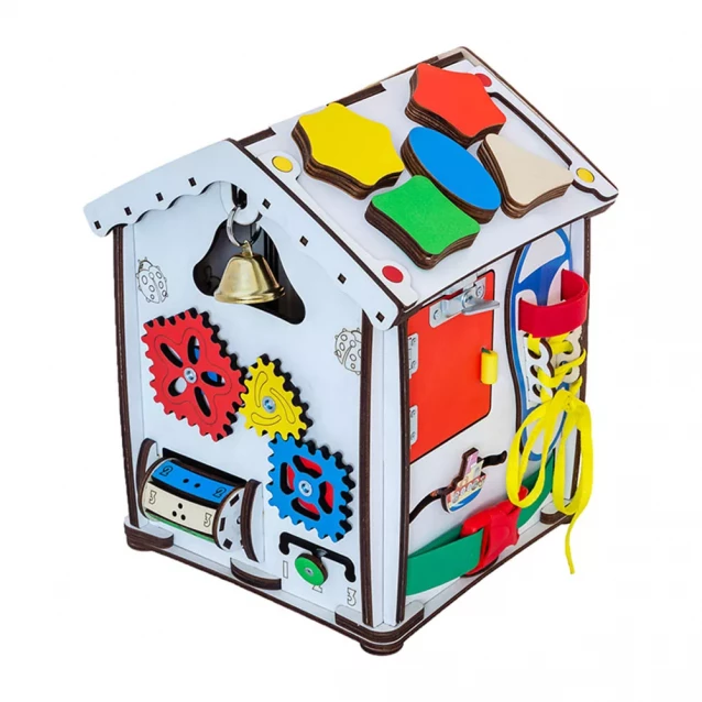 Бизиборд-куб GoodPlay Домик развивающий 24х24х30 с подсветкой (B004) - 2
