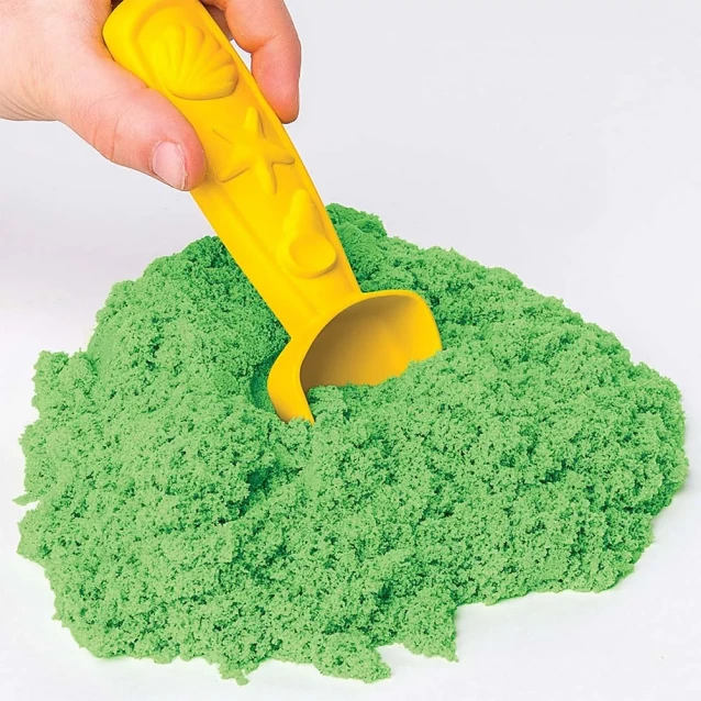 Набір піску для дитячої творчості - KINETIC SAND ЗАМОК З ПІСКУ (зелений, 454 г, формочки, лоток) - 4