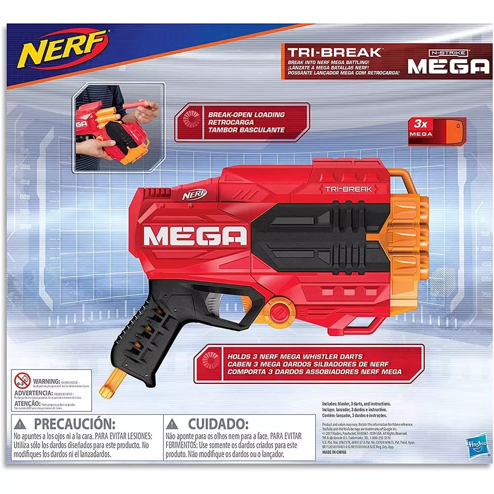 Бластер Nerf Mega Tri-Break (E0103) купить в интернет магазине с доставкой  по Украине | MYplay