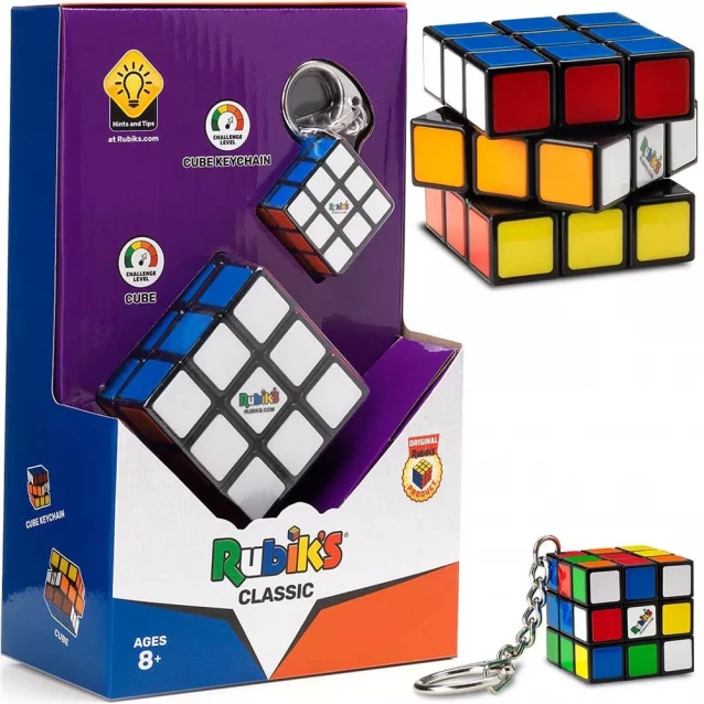 Rubik's Набір головоломок 3х3 КЛАСИЧНЕ ПАКУВАННЯ - КУБИК ТА МІНІ-КУБИК (з кільцем) 6062800 - 4