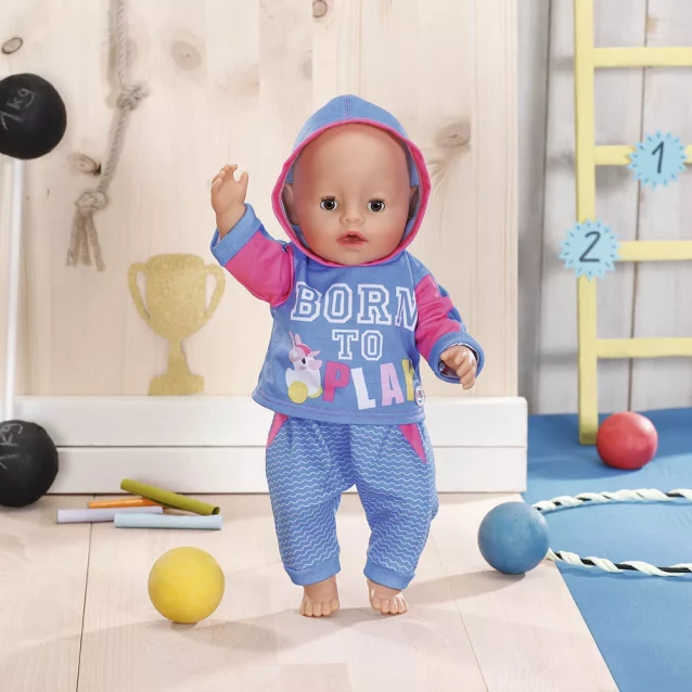Набор одежды для куклы BABY BORN - СПОРТИВНЫЙ КОСТЮМ ДЛЯ БЕГА (на 43 cm, голубой) - 4