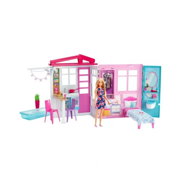 MATELL BARBIE Портативный Домик Barbie с куклой - 1