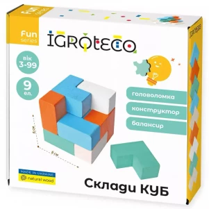 Головоломка-конструктор Igroteco Составь куб 9 эл (900170) детская игрушка