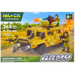 Конструктор Iblock Армія Броньований автомобіль 368 дет (PL-921-432) дитяча іграшка