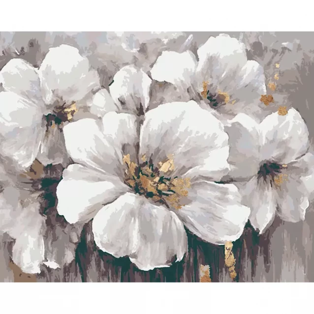 Картина для розпису Riviera Blanca Білі квіти 40x50 см (RB0702) - 1