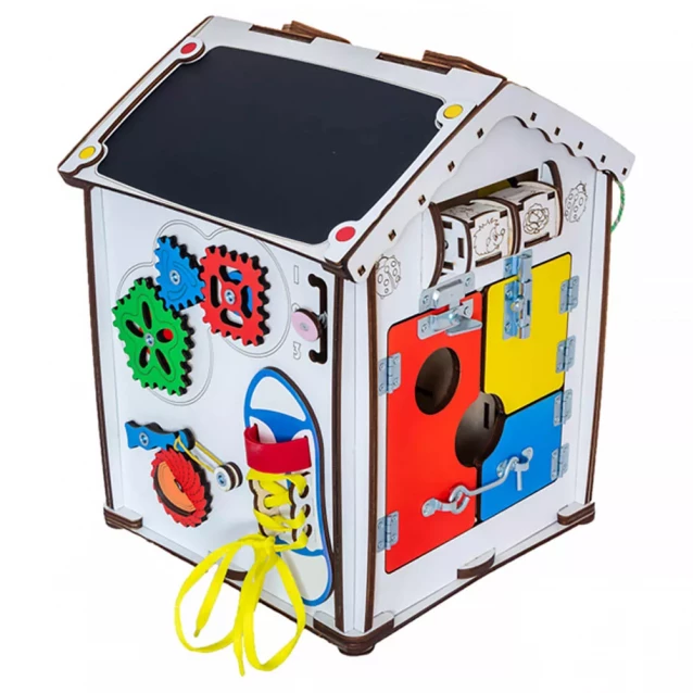 Бизиборд-куб GoodPlay Домик развивающий 28х28х35 с подсветкой (B006) - 1