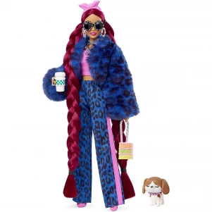 Лялька "Екстра" у синьому леопардовому костюмі  лялька Барбі
