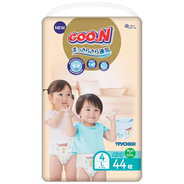 Трусики-підгузки Goo.N Premium Soft Розмір 4L, 9-14 кг 44 од (863228) - 1