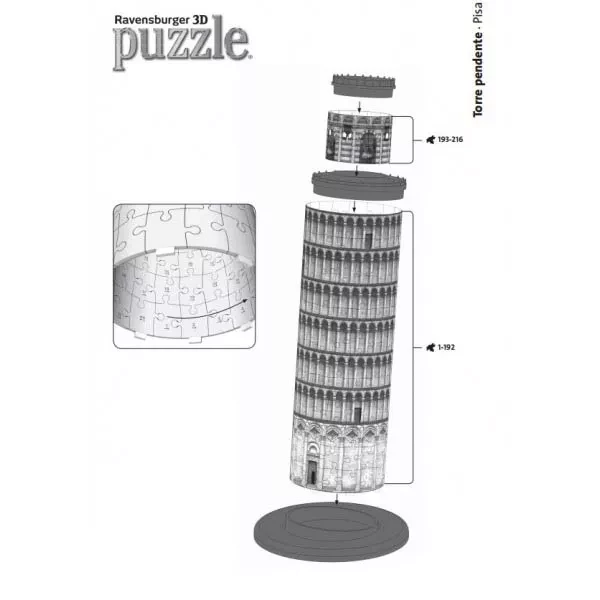 Ravensburger Пластмасові 3D пазли з аксесуарами "Пізанська вежа" арт. 12557 - 6