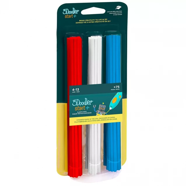 Стрижні для 3D-ручки 3Doodler Start Мікс 75 шт: червоний, білий, синій (3DS-ECO-MIX1-75) - 1