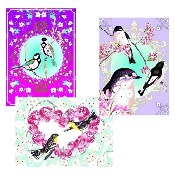 DJECO Художній комплект малювання блискітками "Птахи з блискітками",DJ09501 - 5