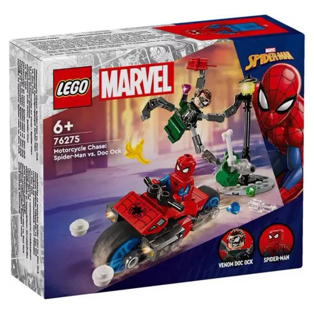 Конструктор LEGO Marvel Погоня на мотоциклах Людина-Павук vs Доктор Восьминіг (76275) - 1