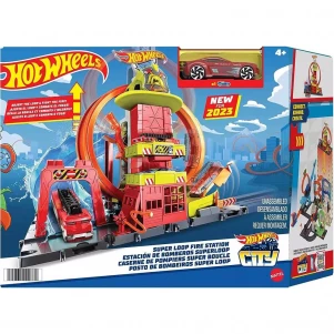 Ігровий набір Hot Wheels Супер петля з пожежною станцією (HKX41) дитяча іграшка