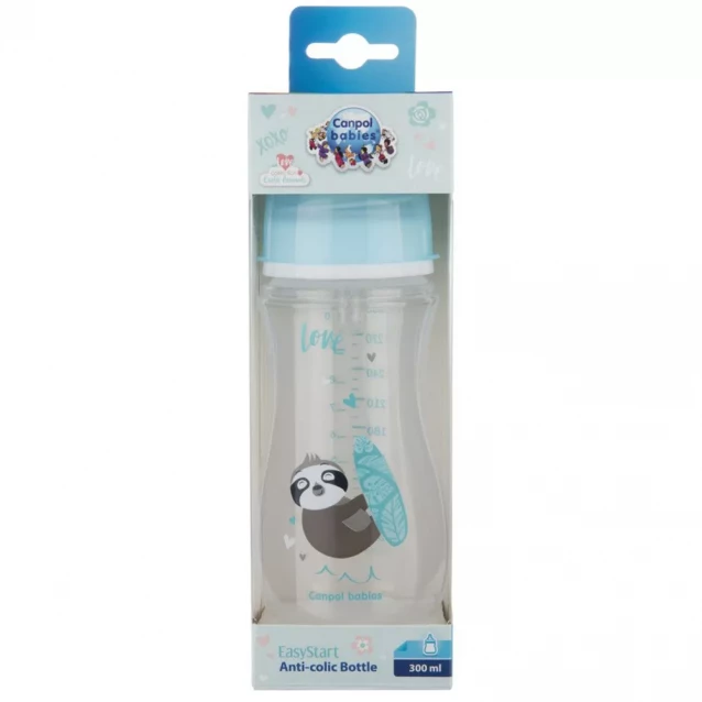 Бутылочка Canpol babies EasyStart Игрушки с широким горлом антиколиковая 300 мл (35/222_blu) - 3