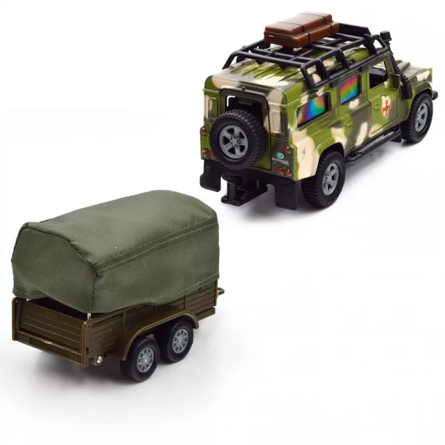 Автомодель TechnoDrive Land Rover Defender Мілітарі з причепом (520027.270) - 5
