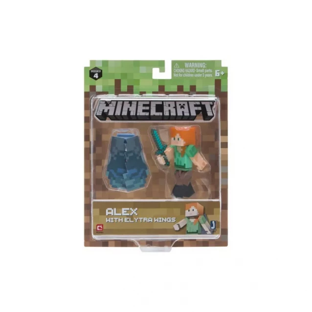 Коллекционная фигурка Minecraft Alex with Elytra Wings серия 4 - 1