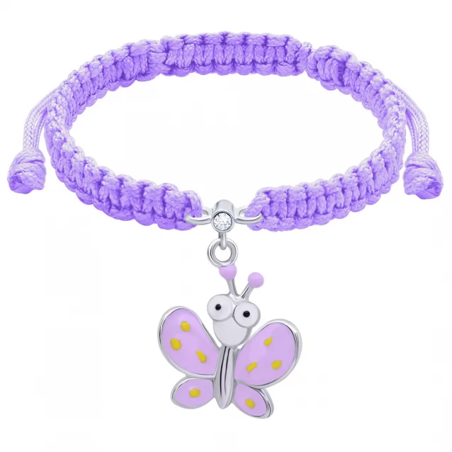 UMA&UMI Браслет плетений Метелик фіолетовий з очима - 1