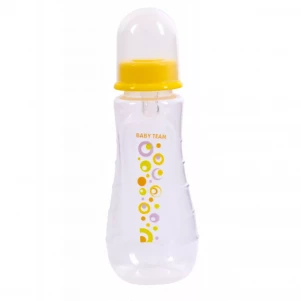Пляшечка для годування Baby Team ергономічної форми з силіконовою соскою 250 мл 0+ (1412) для малюків