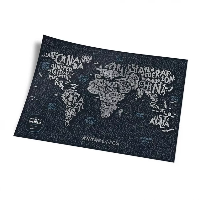 DREAM&DO Скретч карта світу "Travel Map Letters World " (тубус) - 3