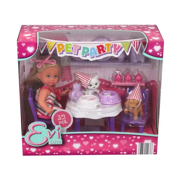 SIMBA Ляльковий набір Еві "Вечірка для домашніх улюбленців" з ласощами та аксес., 3+ - 2