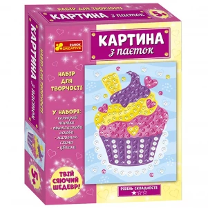 Набір для творчості Ранок Картинка з паєток Тістечко (477247) дитяча іграшка