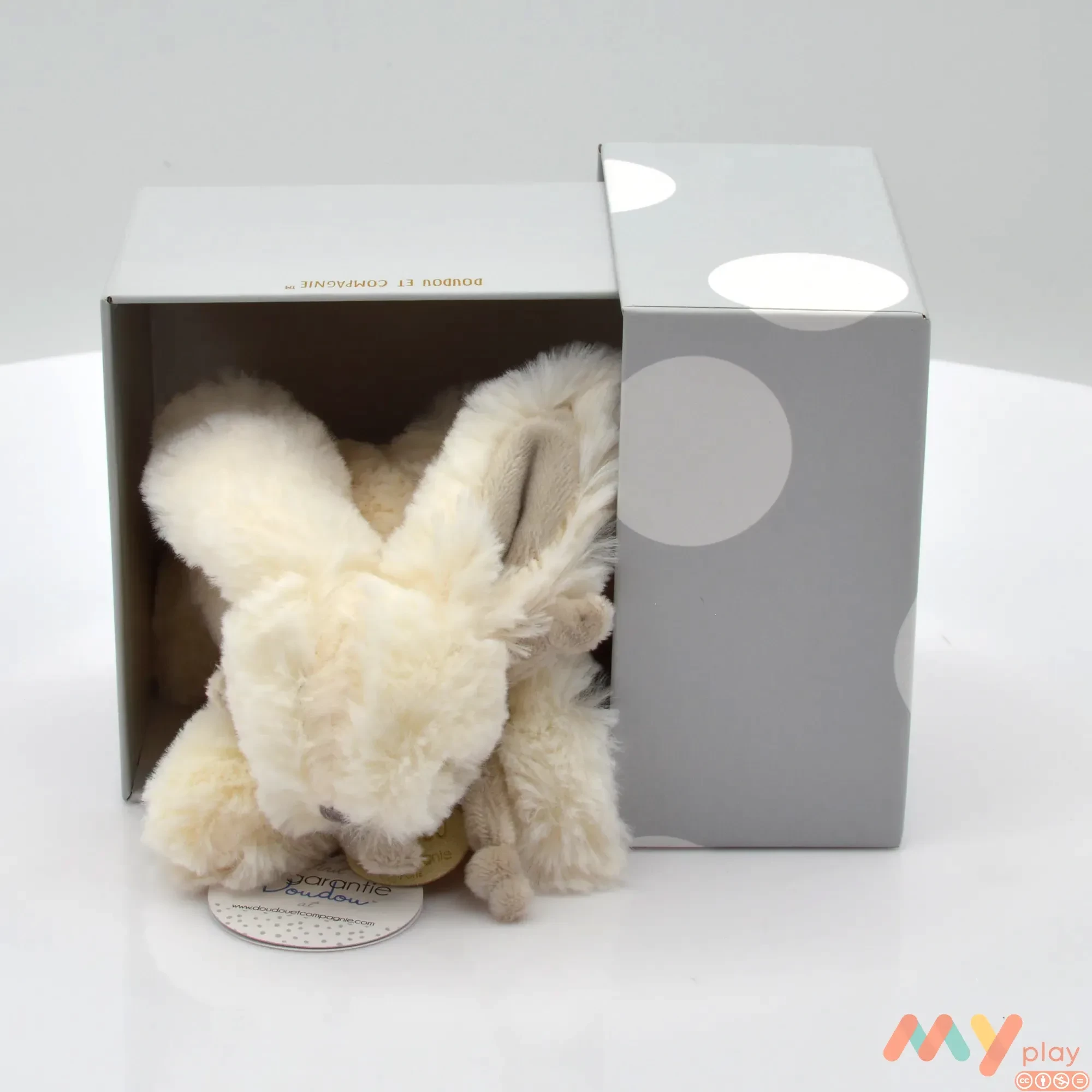 М'яка іграшка Doudou Кролик Цукерка 16 см (DC3377) - ФОТО в 360° - 1