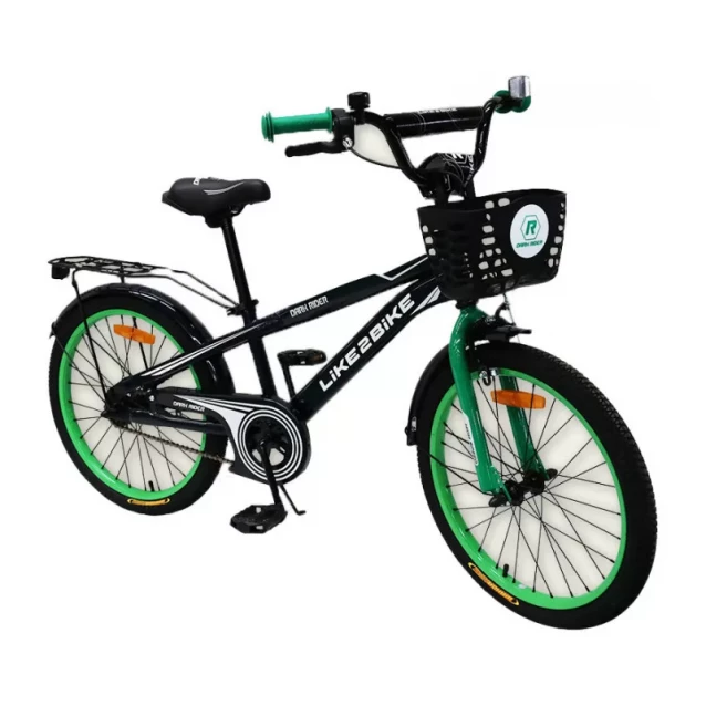 LIKE2BIKE Dark Rider Велосипед дитячий 2-х коліс.20'' (чорний/зелений) - 1