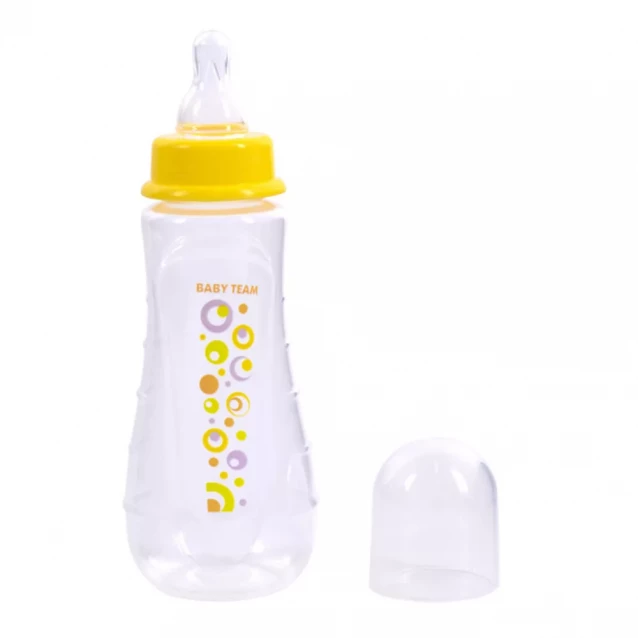 Пляшечка для годування Baby Team ергономічної форми з силіконовою соскою 250 мл 0+ (1412) - 3
