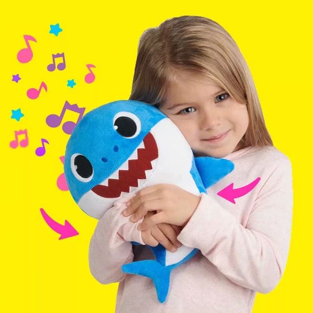 Baby Shark Інтерактивна м'яка іграшка ТАТО АКУЛЕНЯТКА 61032 - 3
