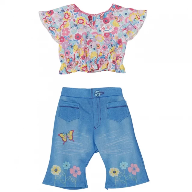 Одежда для куклы Baby Born Цветочный джинс 43 см (832677) - 1
