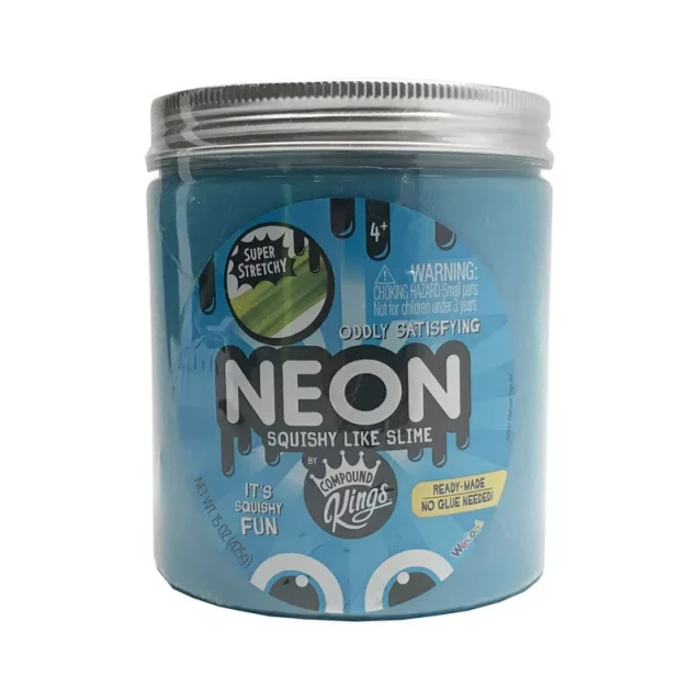 COMPOUND KINGS Лизун Slime Neon, голубой, 425 g (г) - 1
