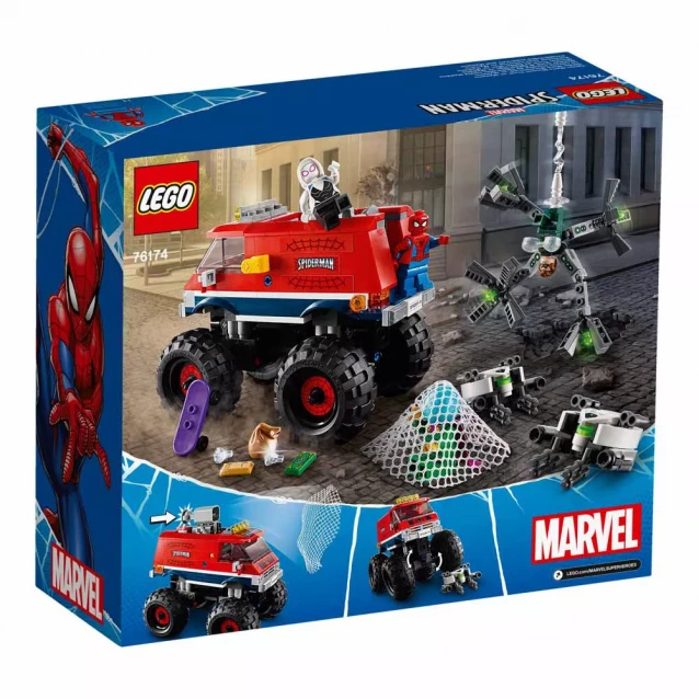 Конструктор LEGO Super Heroes Вантажівка-монстр Людини-Павука проти Містеріо (76174) - 2