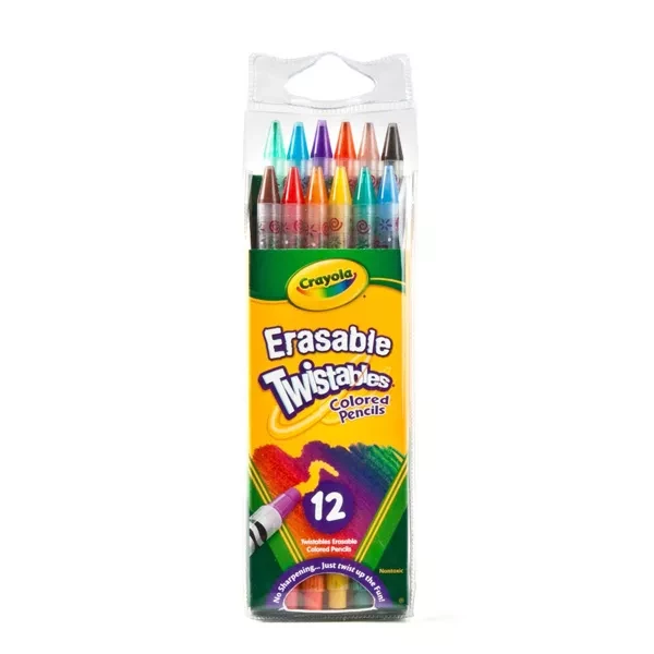 CRAYOLA КАРАНДАШИ 12 кольорових олівців 'вертушка' з ластиками, 3+ - 1