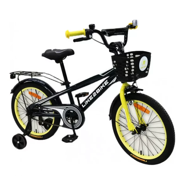 LIKE2BIKE Dark Rider Велосипед детский 2-х колес.18'' (черный/желтый) - 1