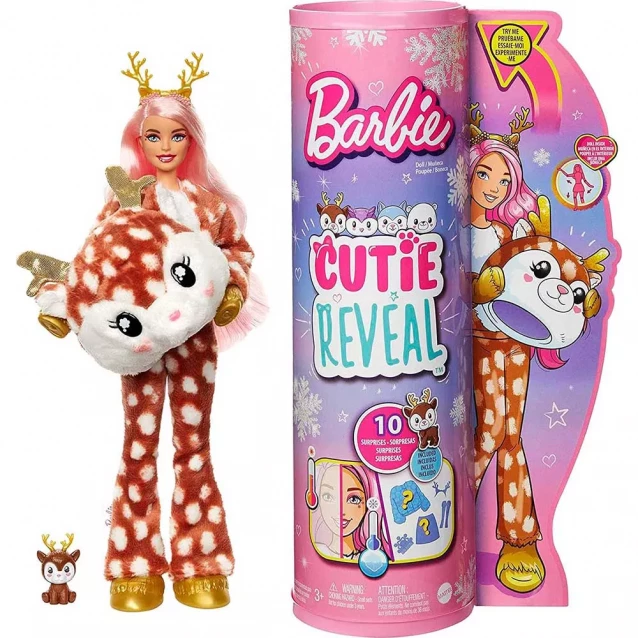 Лялька Barbie Cutie Reveal Зимовий блиск Оленя (HJL61) - 1