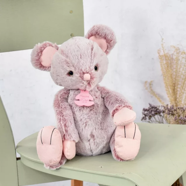 М'яка іграшка Doudou Рожева мишка Лілі 25 см (HO3068) - 2