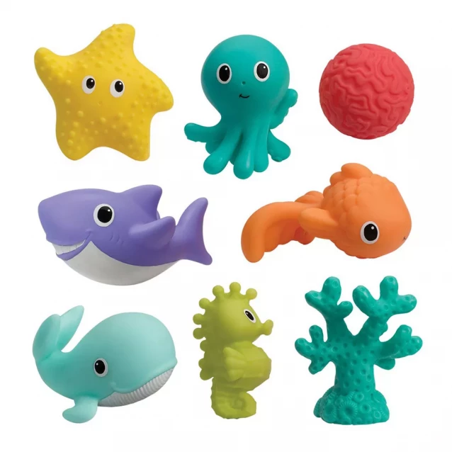 Сенсорний набір іграшок для ванни Infantino У світі морському 8 шт (305031) - 2