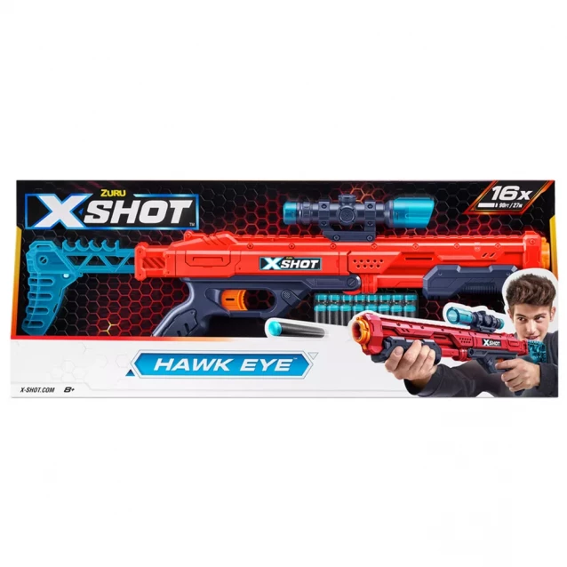 Бластер X-Shot Excel Xcess Hawk Eye Red (36435R) - 1