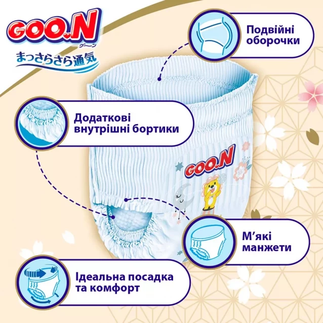 Трусики-підгузки Goo.N Premium Soft Розмір 3M, 7-12 кг 50 од (F1010101-156) - 3