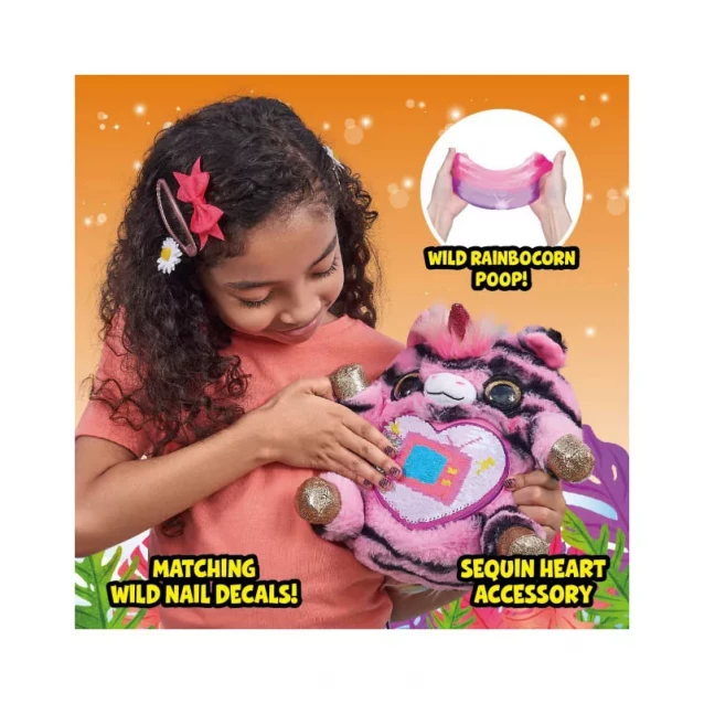 М'яка іграшка Rainbocorns Wild Heart Surprise! рожева з чорним (9215B) - 12