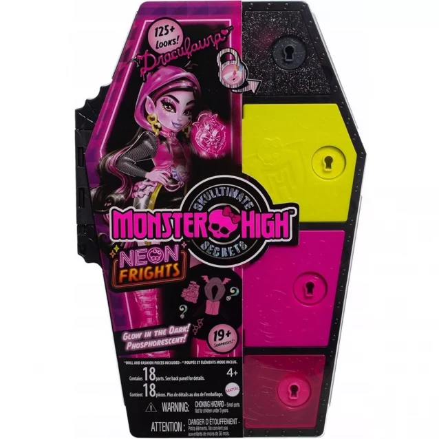 Лялька з сюрпризами Monster High Неонові та бомбезні Жахо-секрети Дракулори (HNF78) - 2